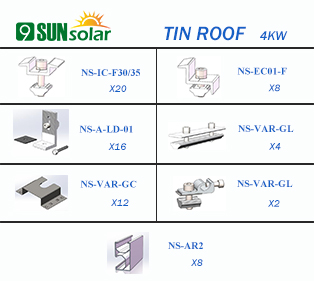 4KW Tin Roof Mounting System